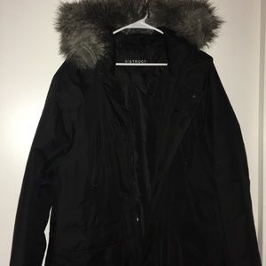 Black Winter Jacket with Faux Fur Hood!